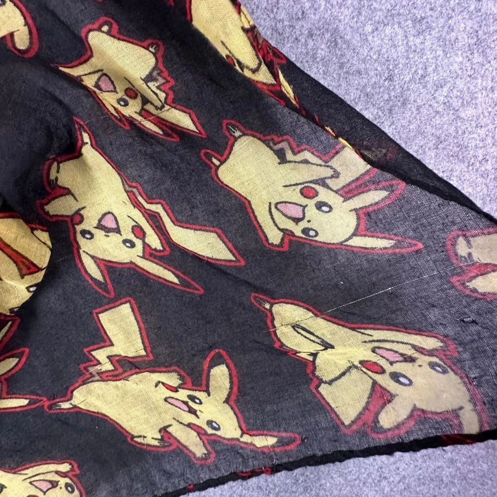 Pokemon Pikachu Scarf One Size Black Unisex Polyester Gauze Wrap 72x42